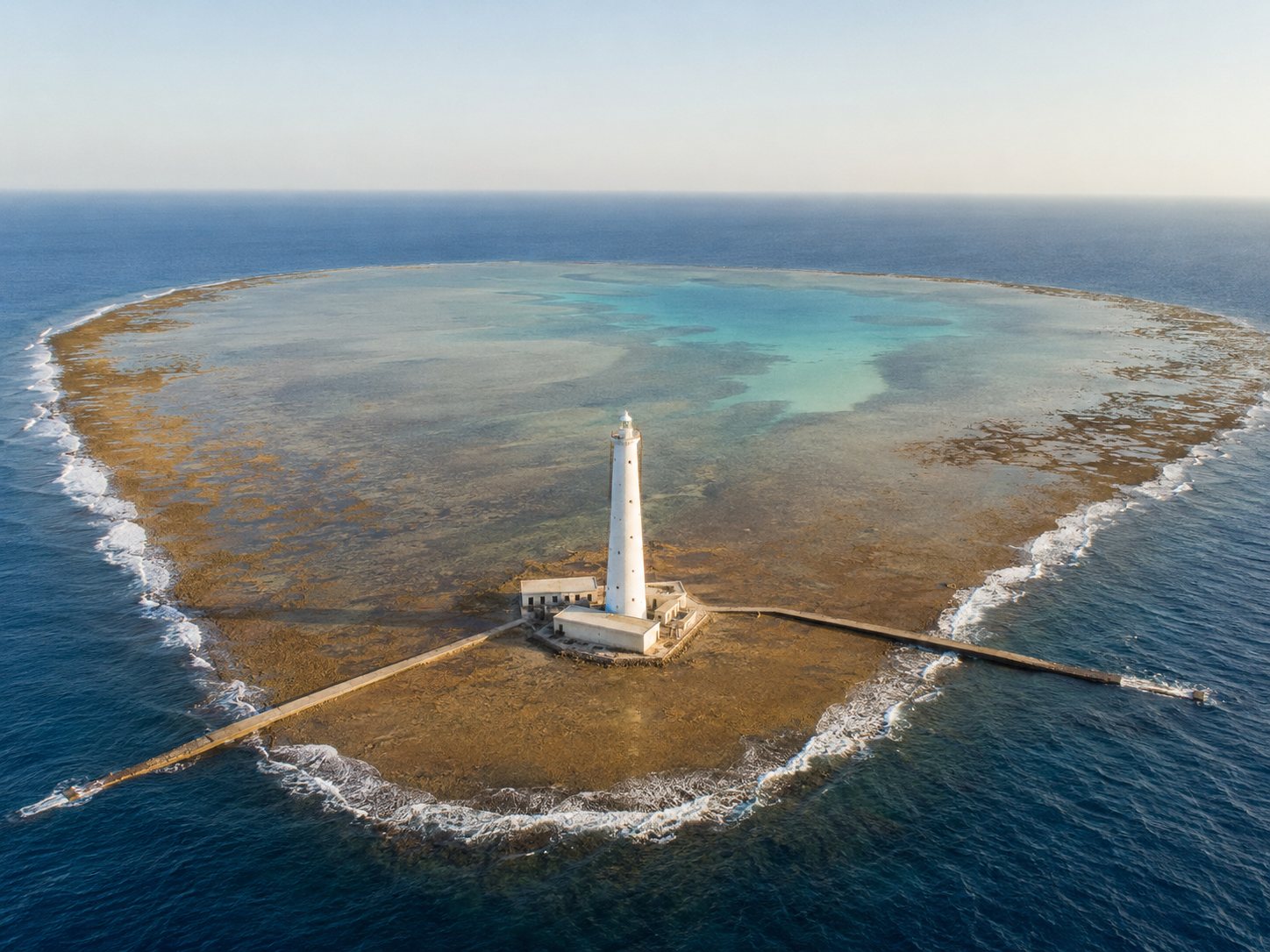 The lighthouse on Sanganeb atoll in the Red Sea